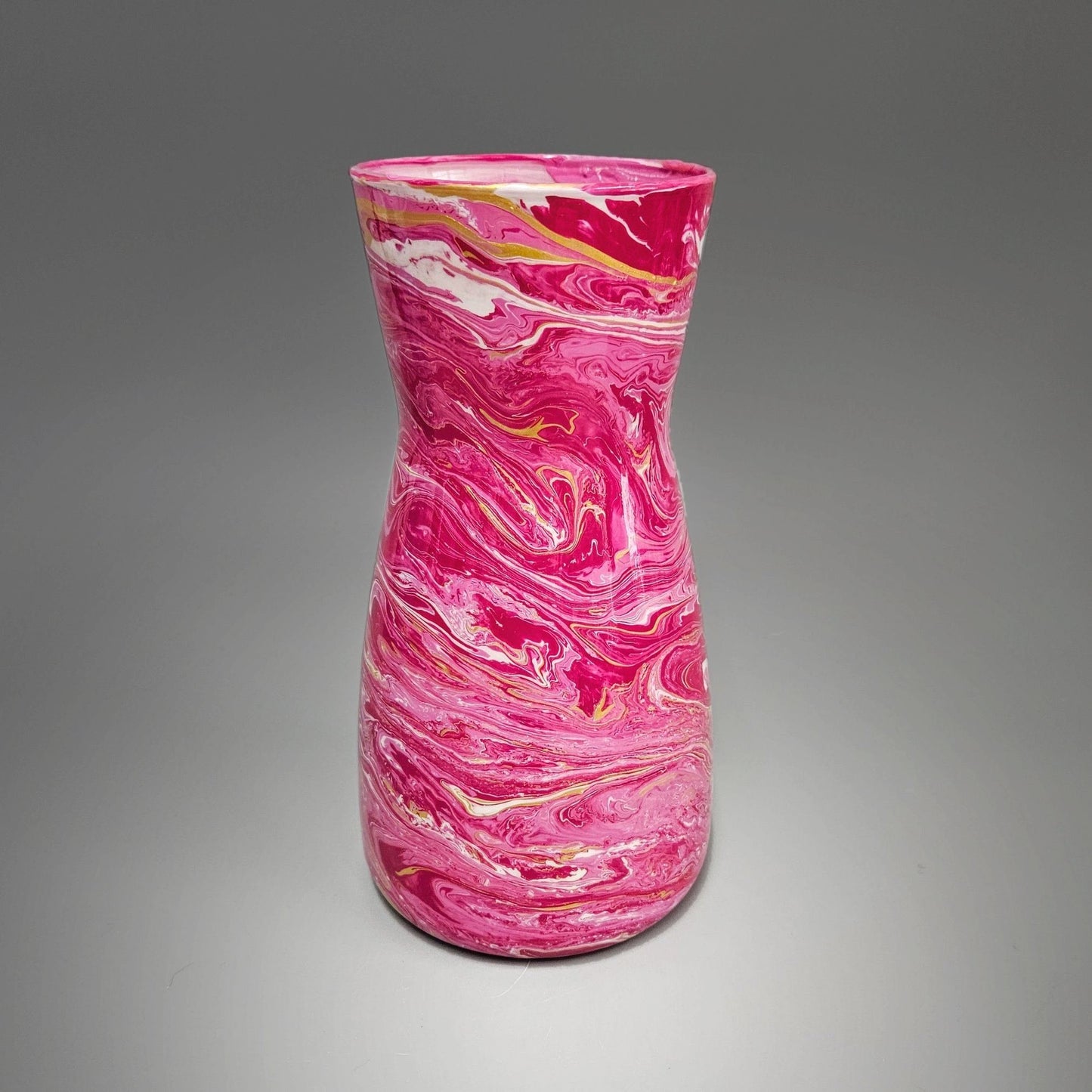 Glass Art Painted Vases in Blue Pink or Purple