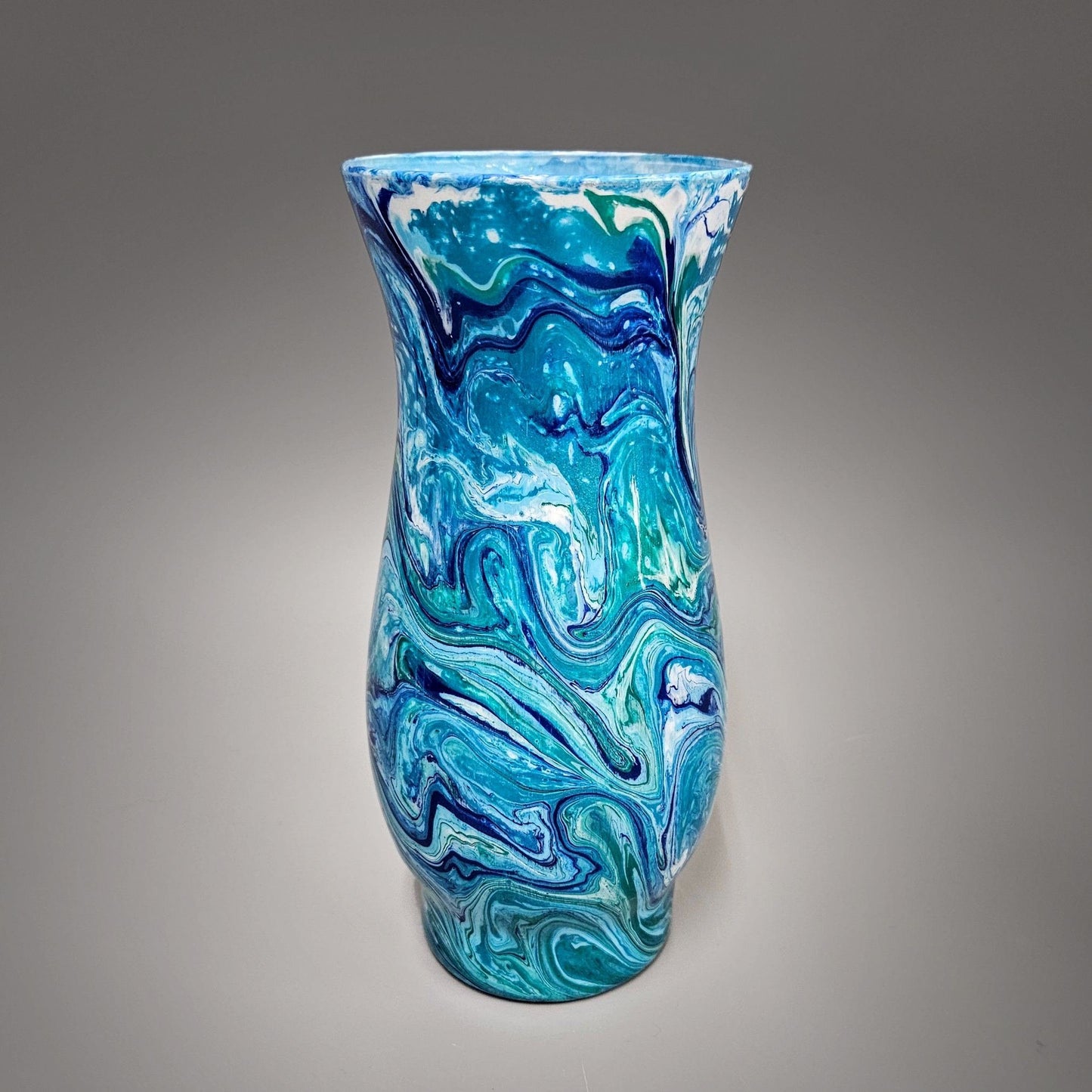 Glass Art Painted Vases in Blue Pink or Purple