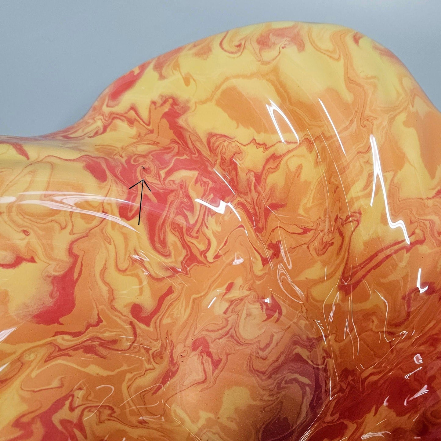 Glass Art Wave Bowl in Red Orange Yellow