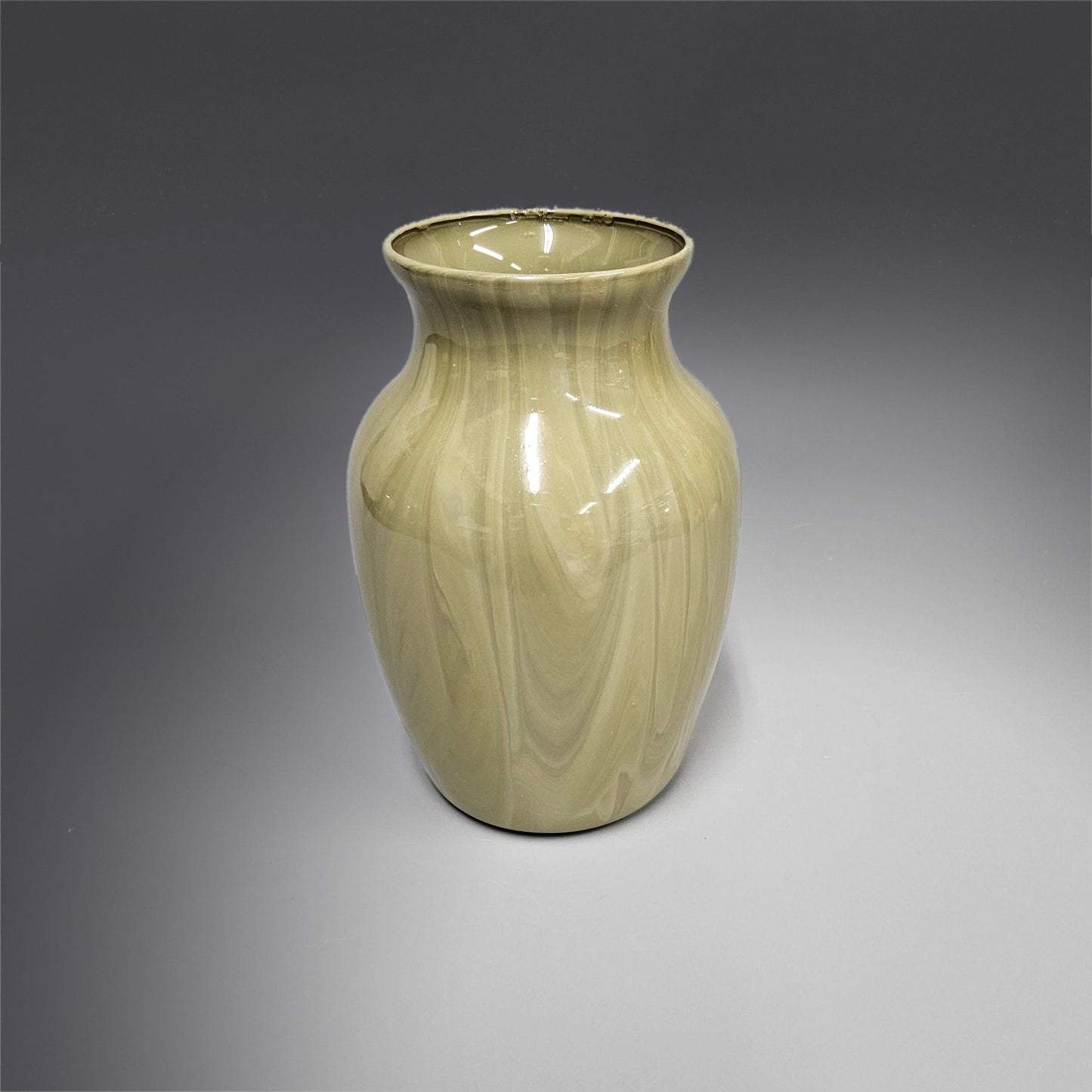 Fluid Art Vase in Beige Tan and Gray