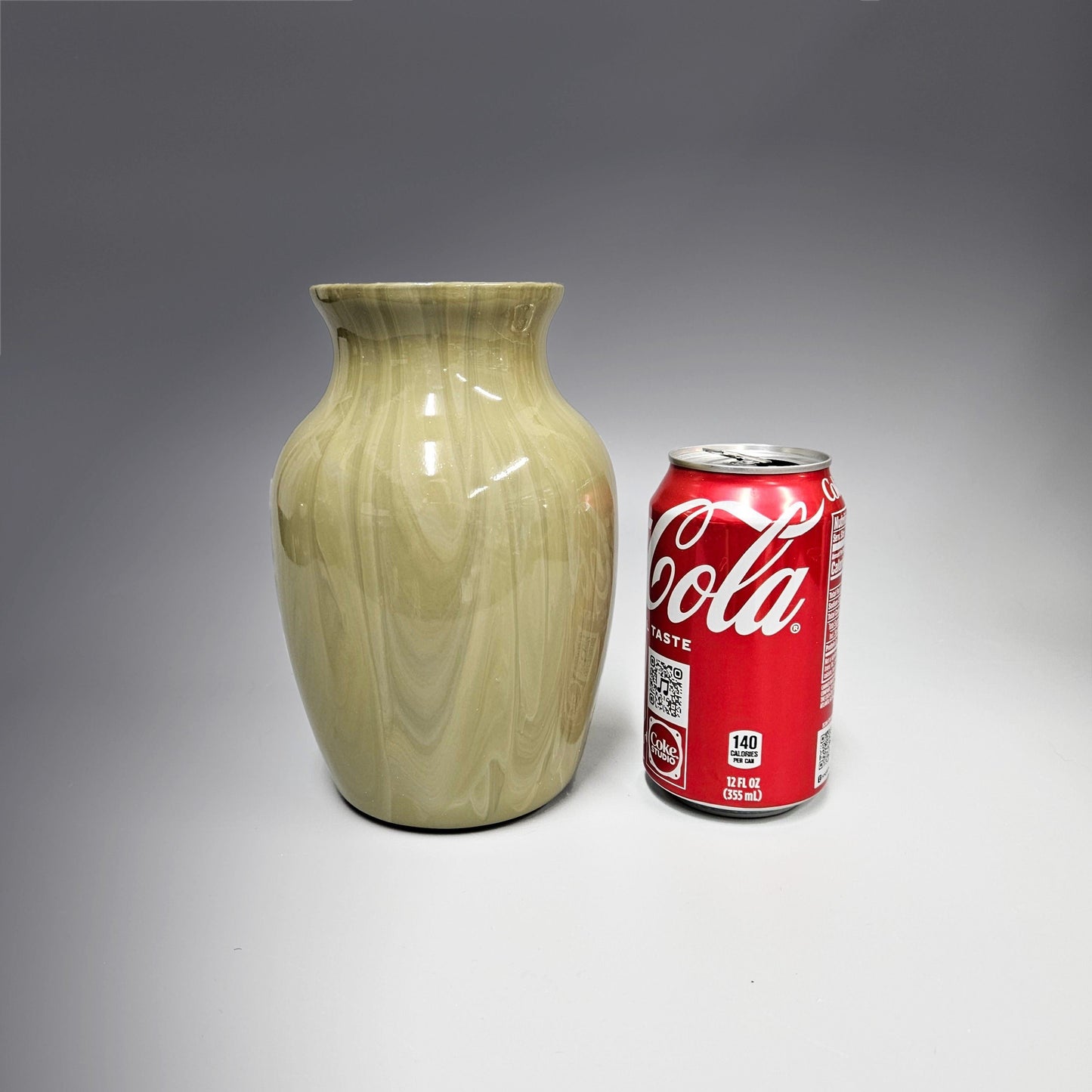 Fluid Art Vase in Beige Tan and Gray