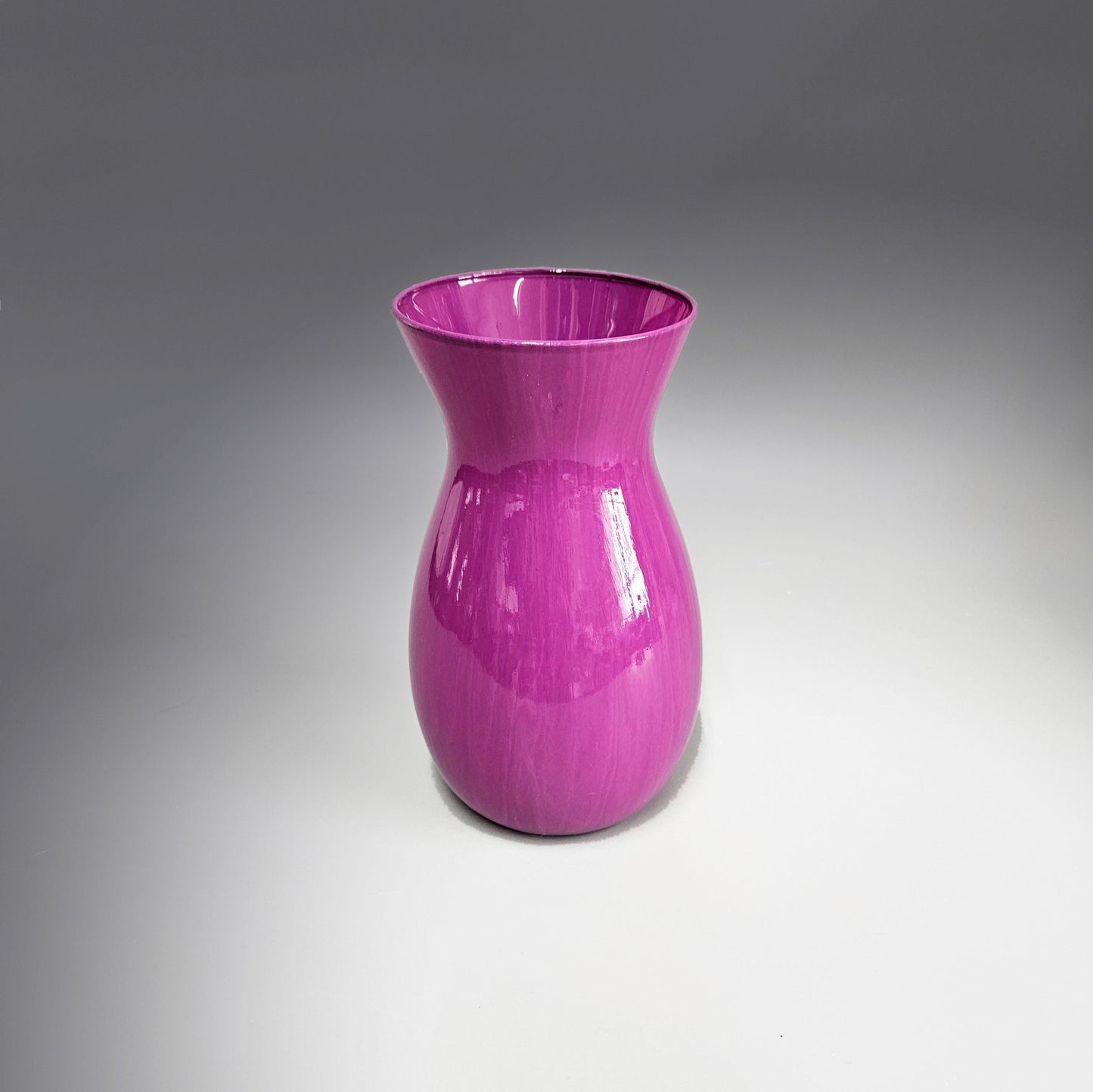 Fluid Art Glass Vase in Fuchsia Pink and Purple