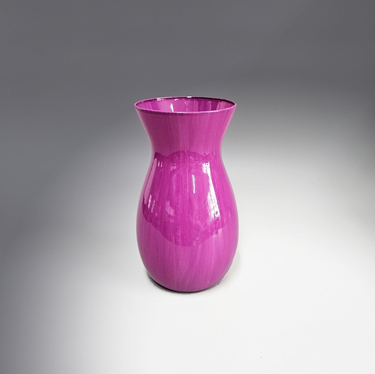 Fluid Art Glass Vase in Fuchsia Pink and Purple