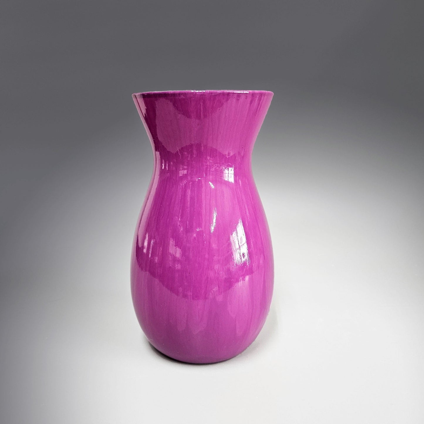 Fluid Art Glass Vase in Fuchsia Pink and Purple