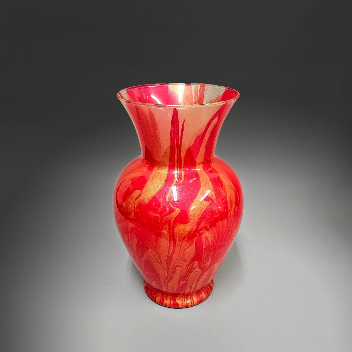 Red and Gold Centerpiece Vase