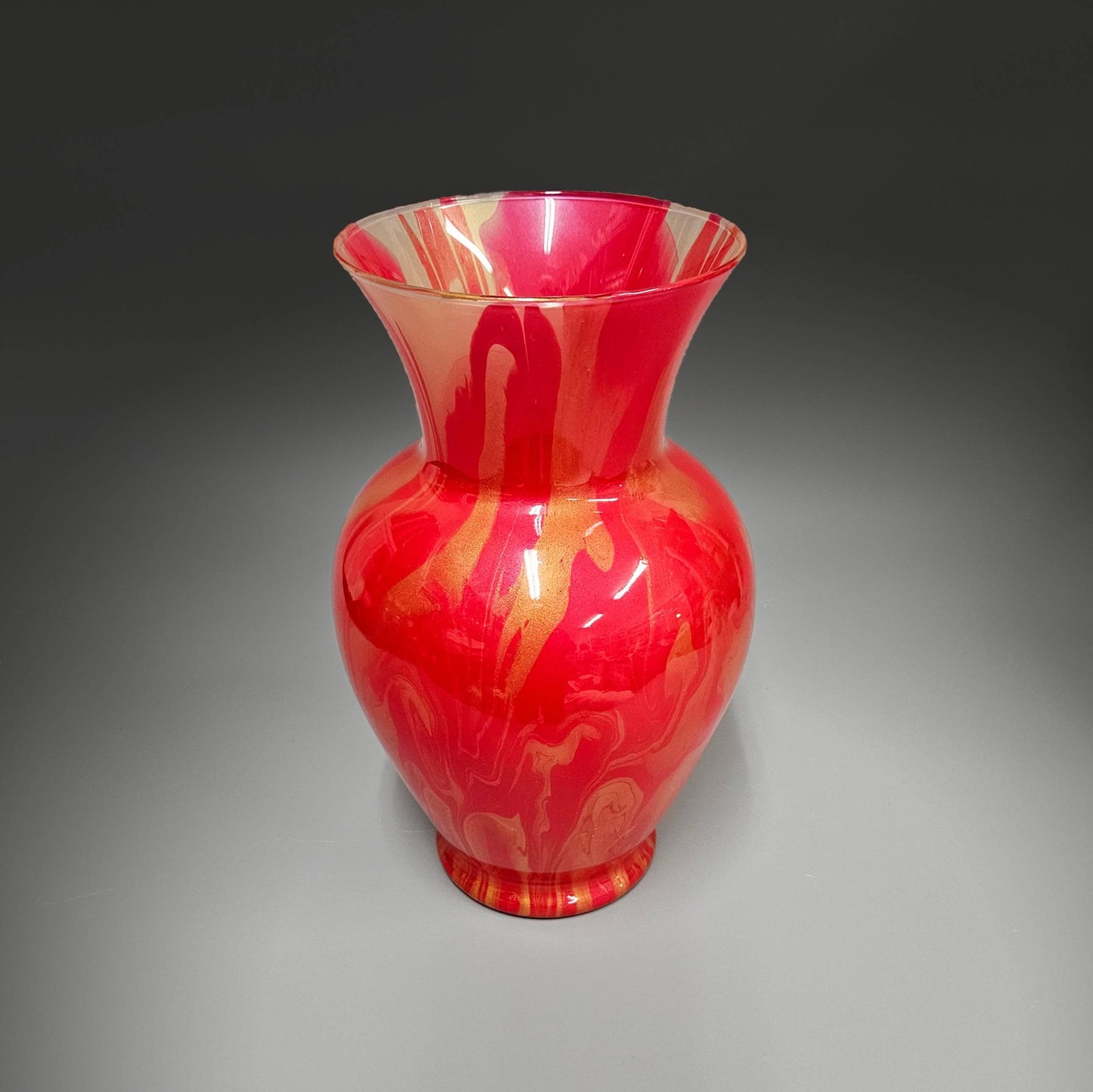 Red and Gold Centerpiece Vase