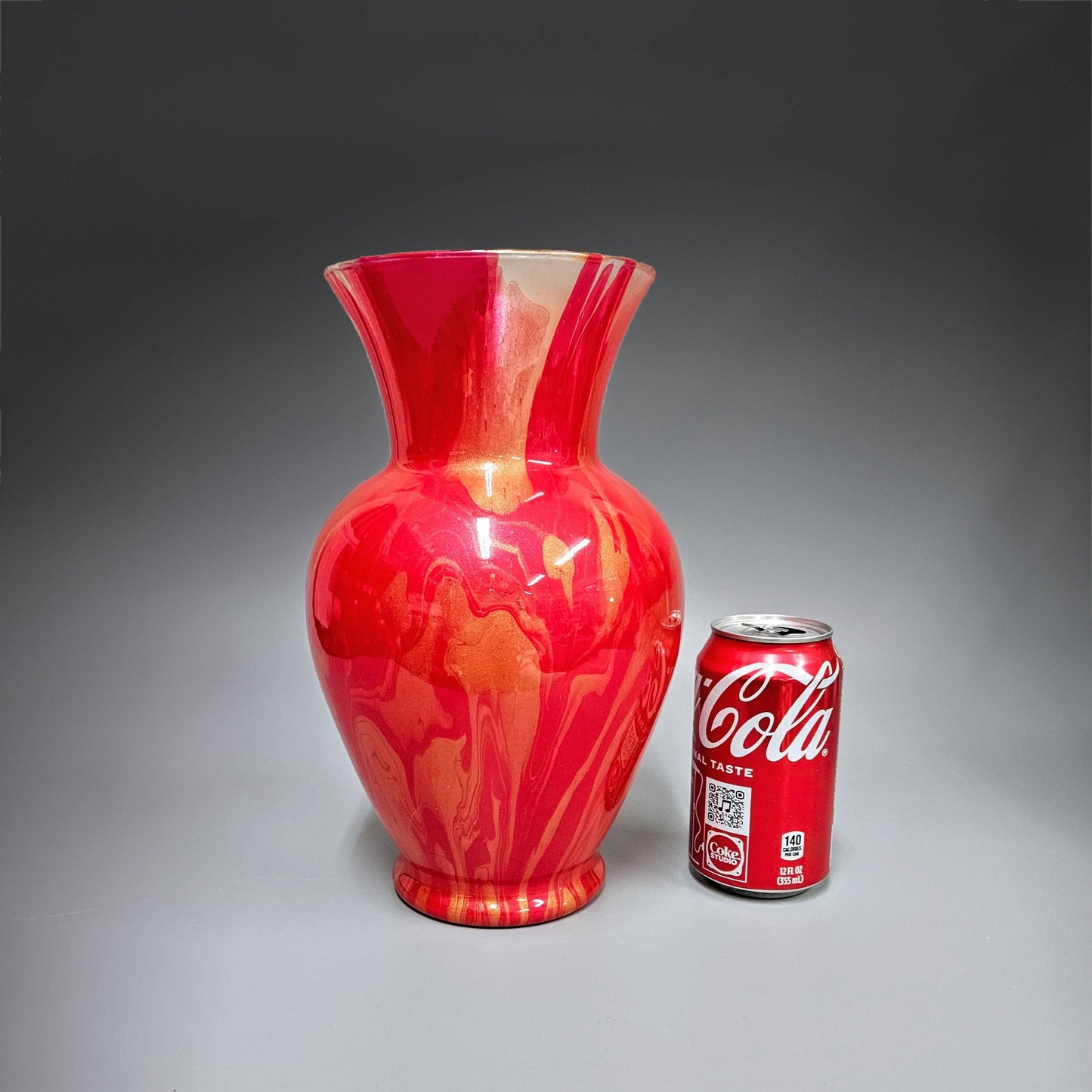 Red and Gold Centerpiece Vase