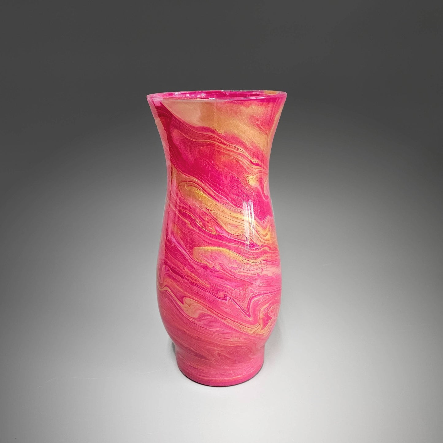 Painted Vase in Pink and Gold