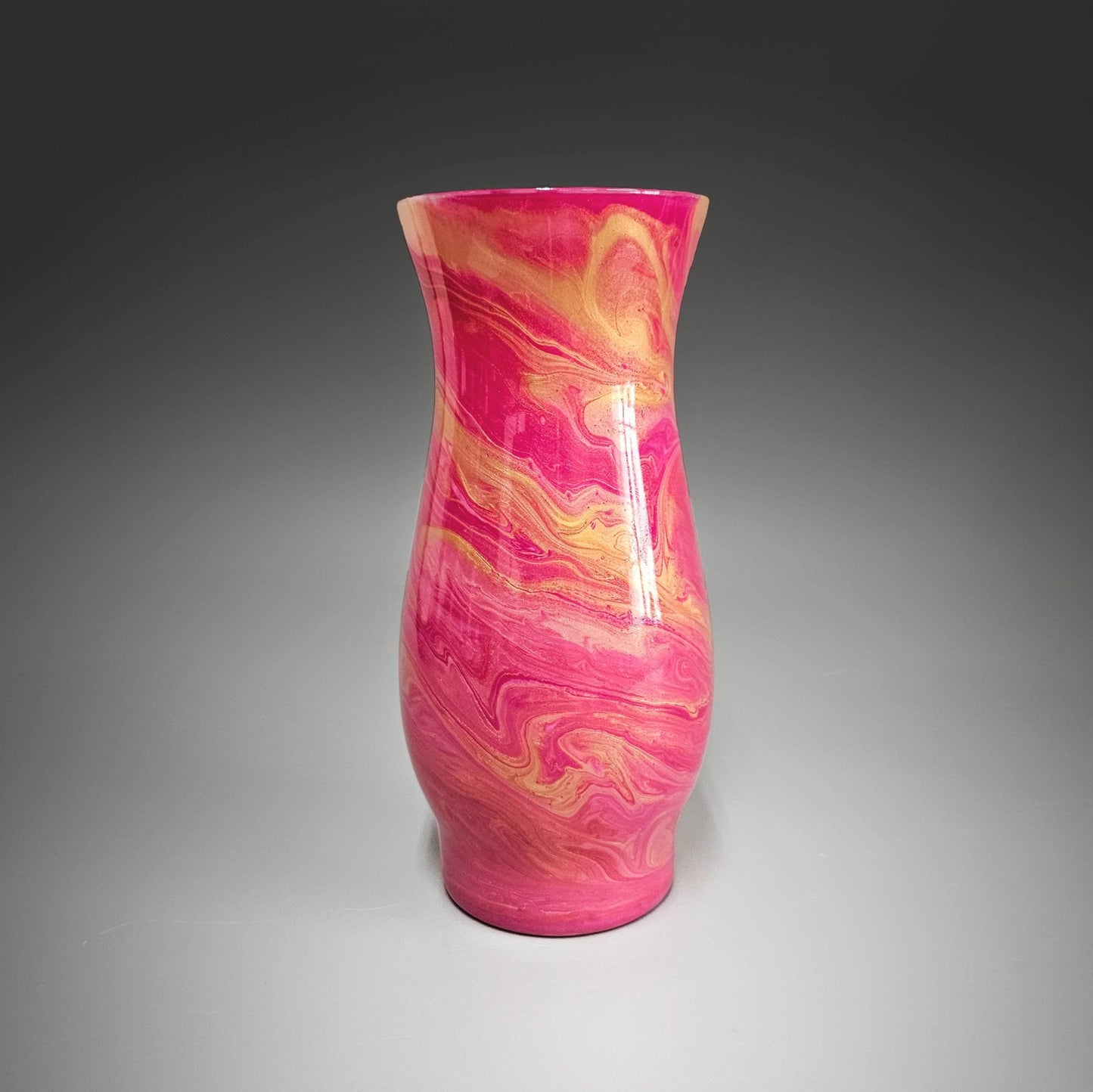 Painted Vase in Pink and Gold