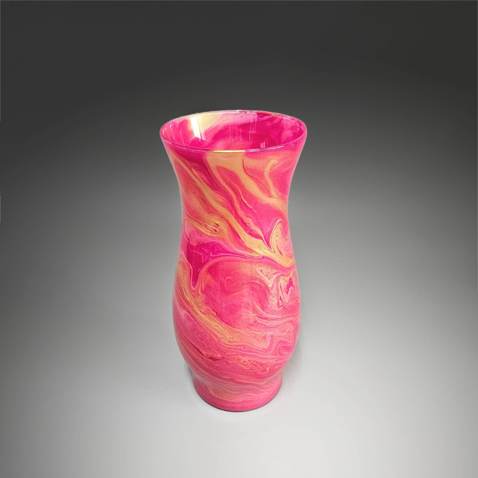 Painted Vase in Pink and Gold | Fluid Art Gifts and Home Décor