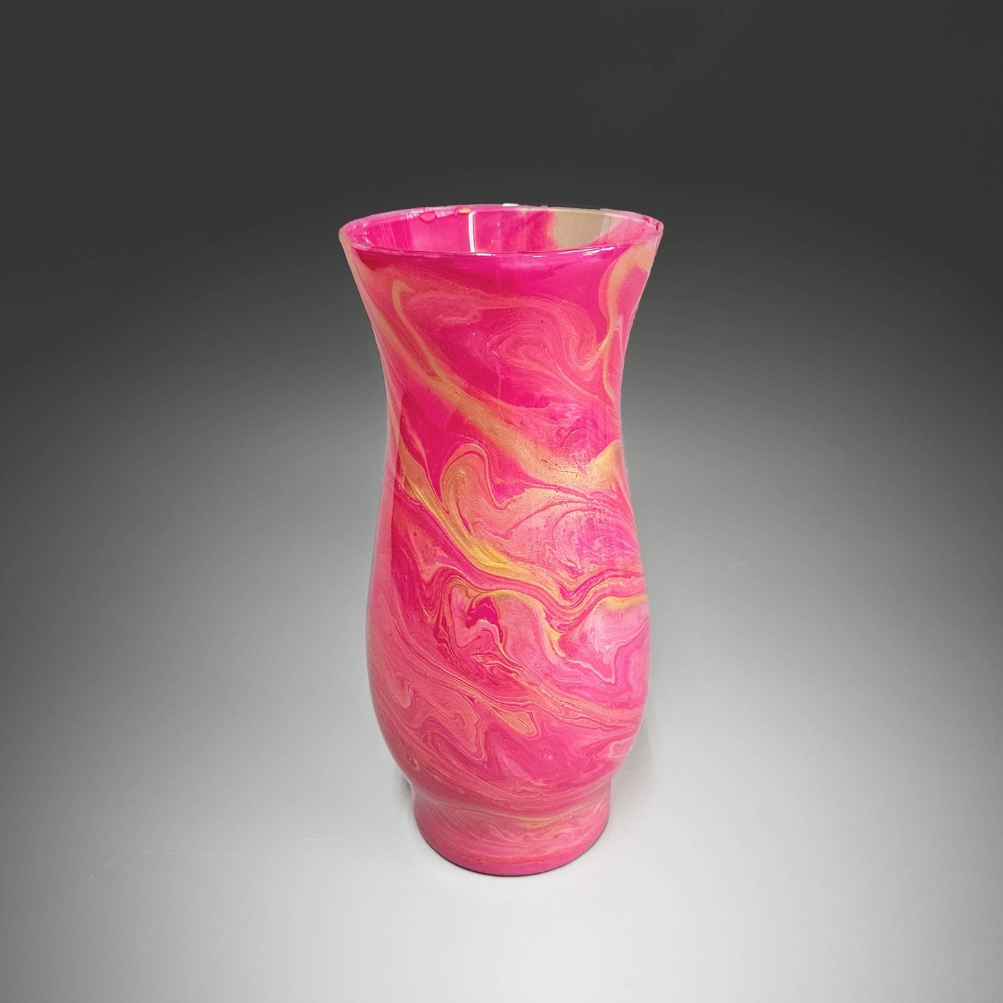 Painted Vase in Pink and Gold