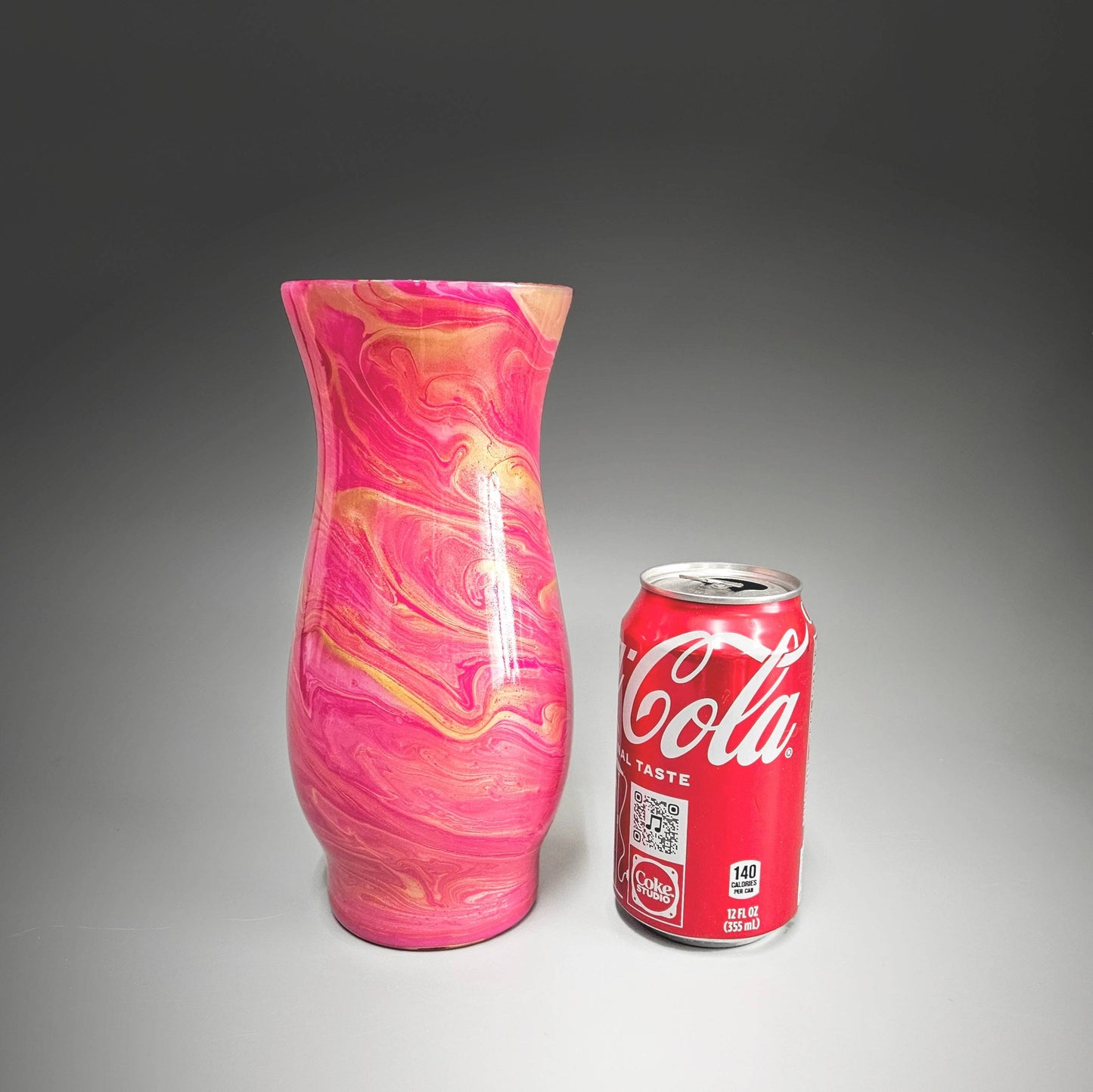 Painted Vase in Pink and Gold