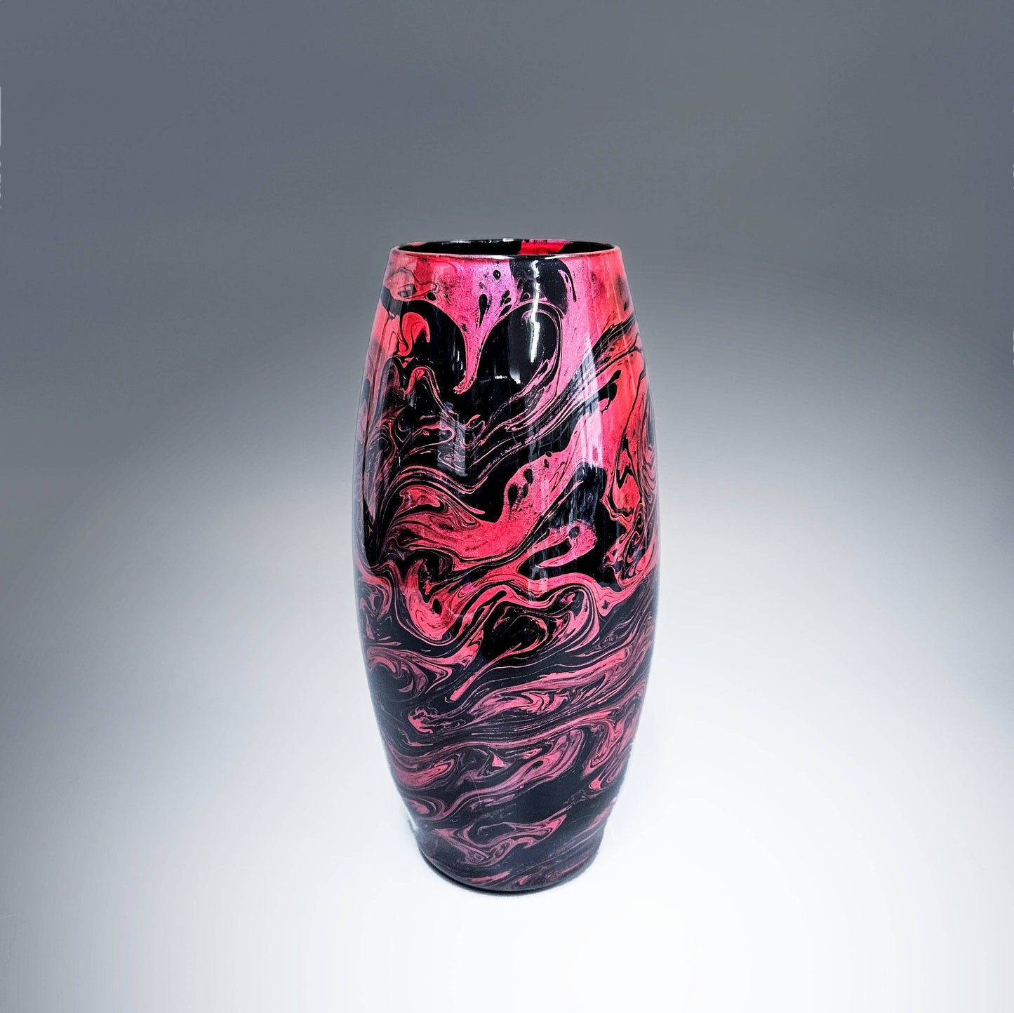 Modern Vase in Black Rose Red