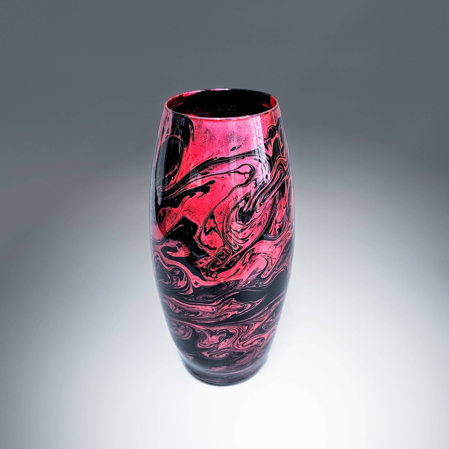 Modern Vase in Black Rose Red