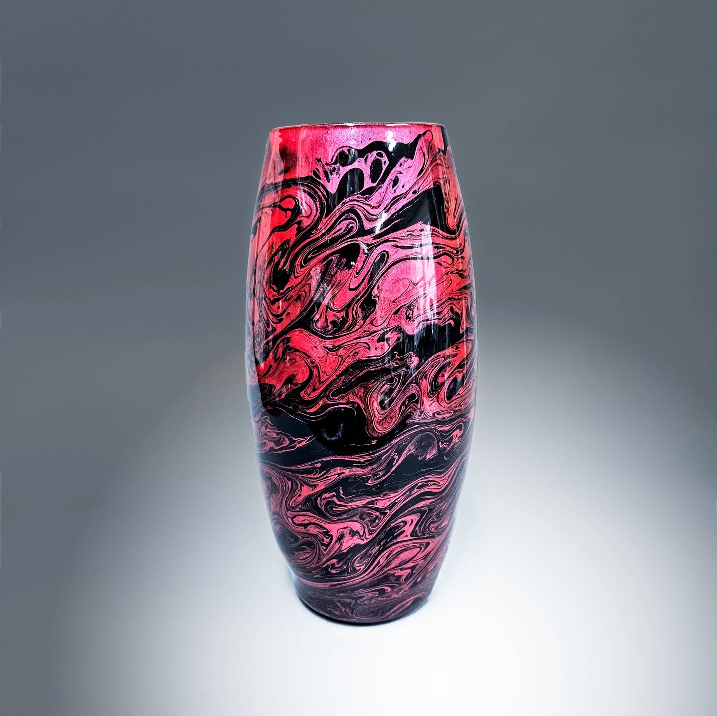 Modern Vase in Black Rose Red