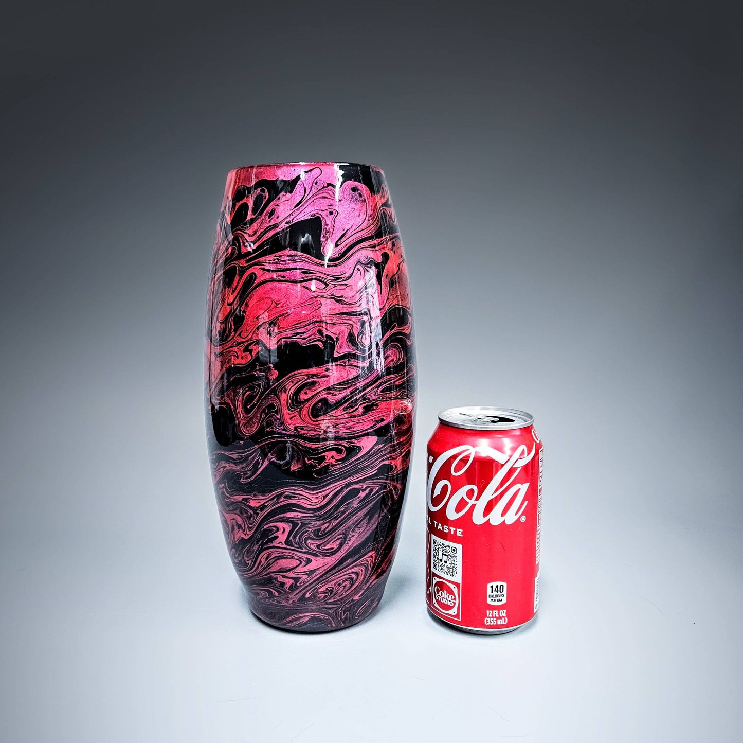 Modern Vase in Black Rose Red