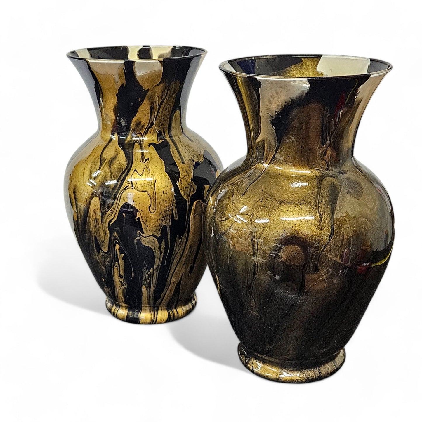 Black and Metallic Gold Large Centerpiece Vase
