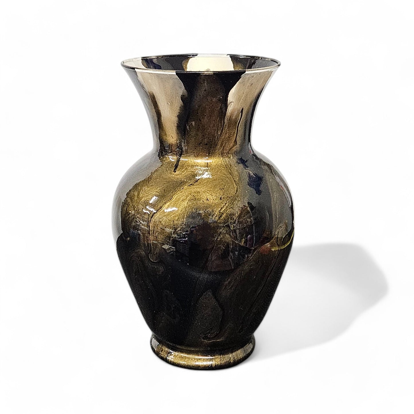 Black and Metallic Gold Large Centerpiece Vase