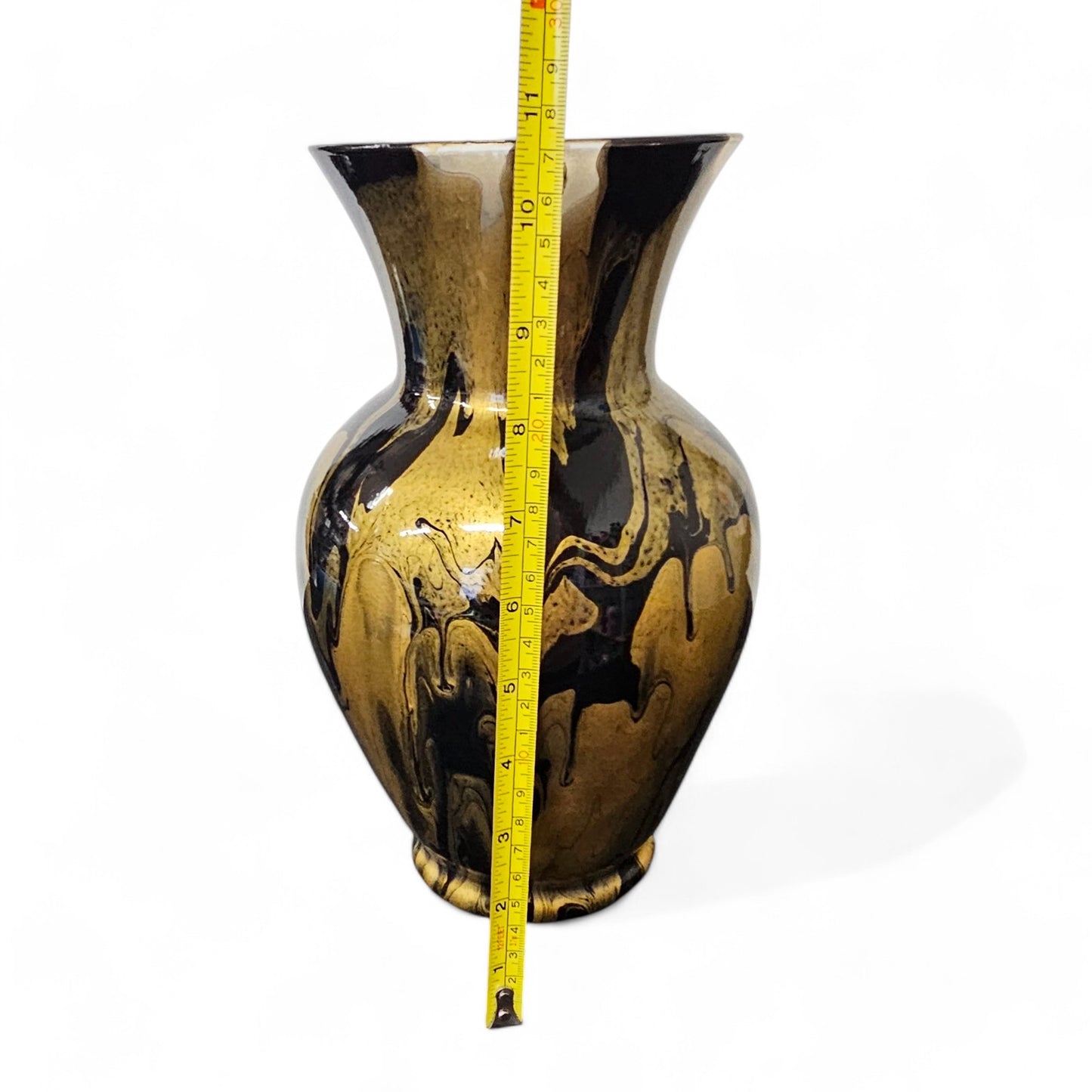 Black and Metallic Gold Large Centerpiece Vase