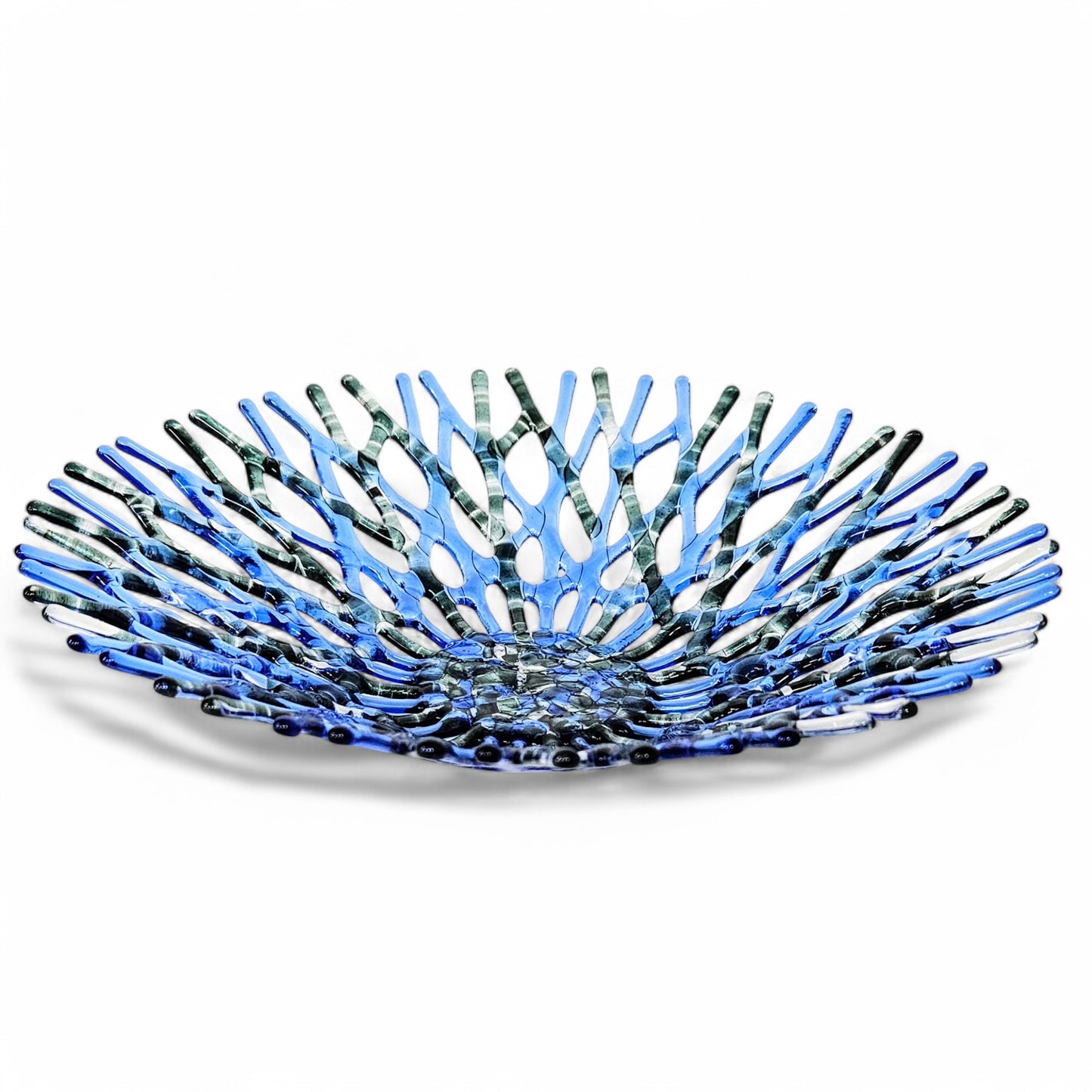 Lacy Glass Art Sea Coral Fruit Bowl | Ocean Life Centerpiece | Beach Themed Table Decor