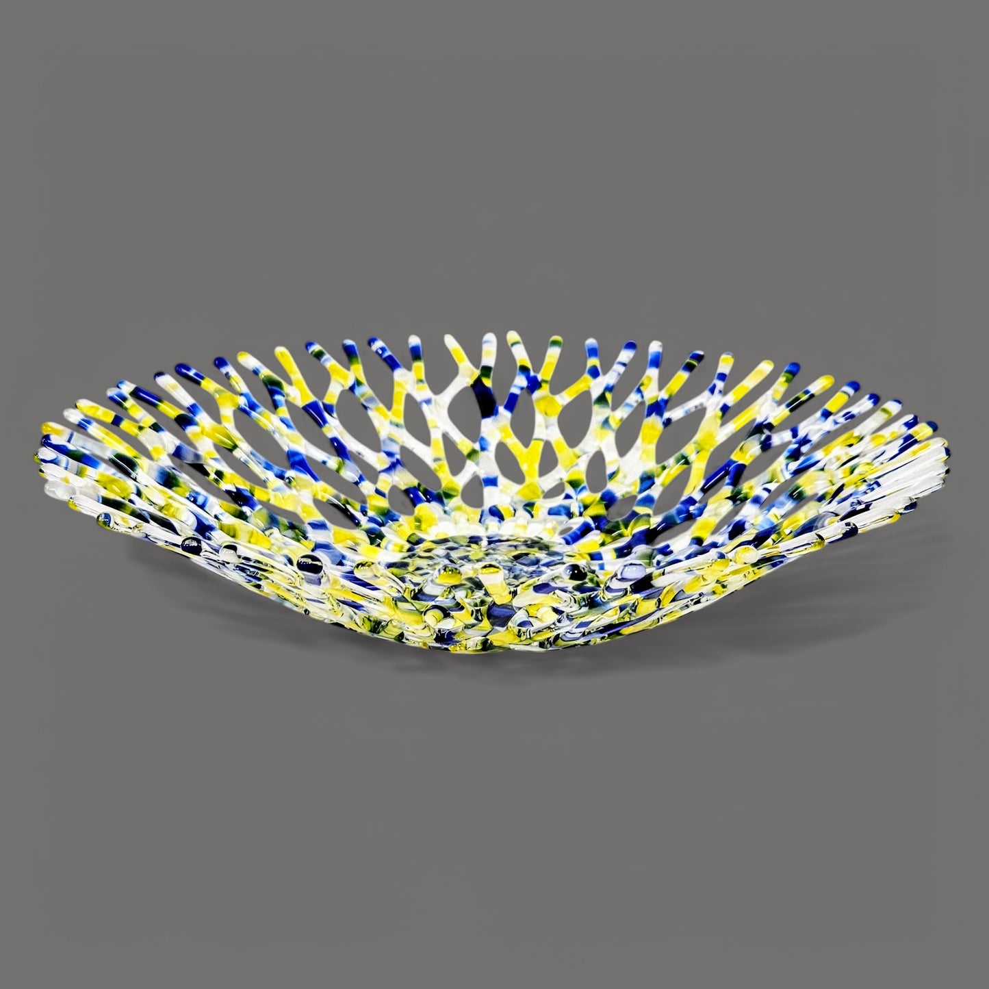 Glass Art Coral Bowl | Beach Themed Table Decor