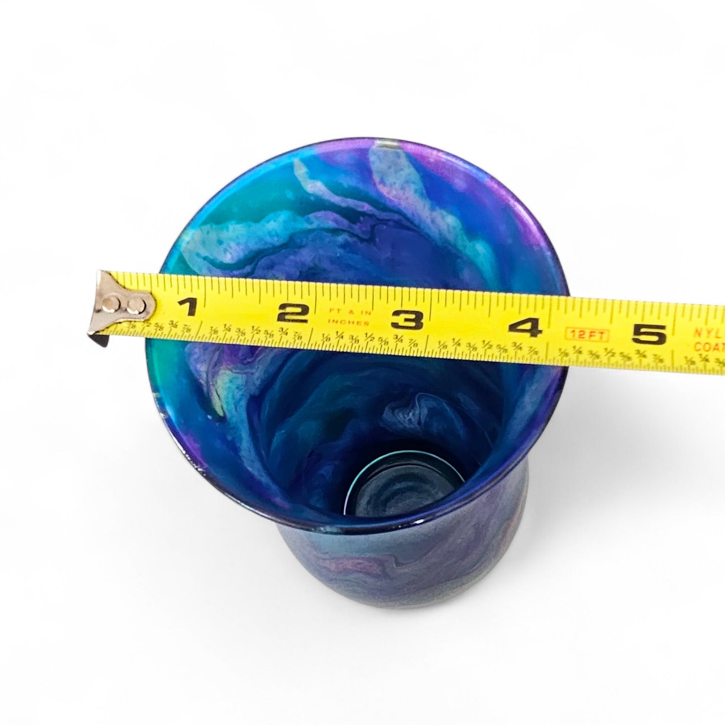 Peacock Feather Painted Vase