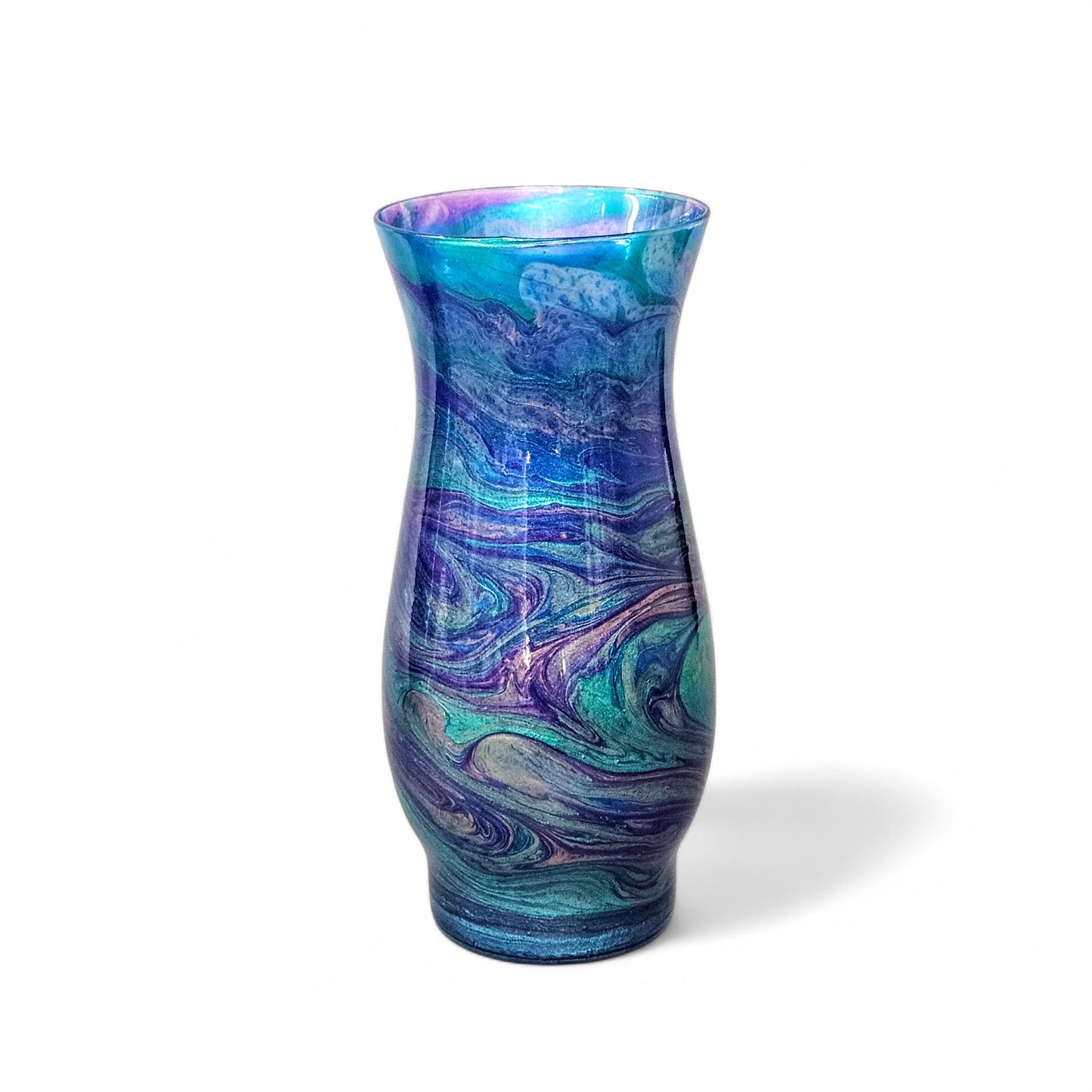 Peacock Feather Painted Vase