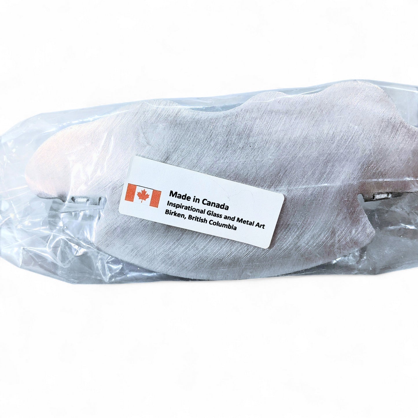 Brushed Aluminum Fused Glass Display Stand Handcrafted in Canada. Ships from US