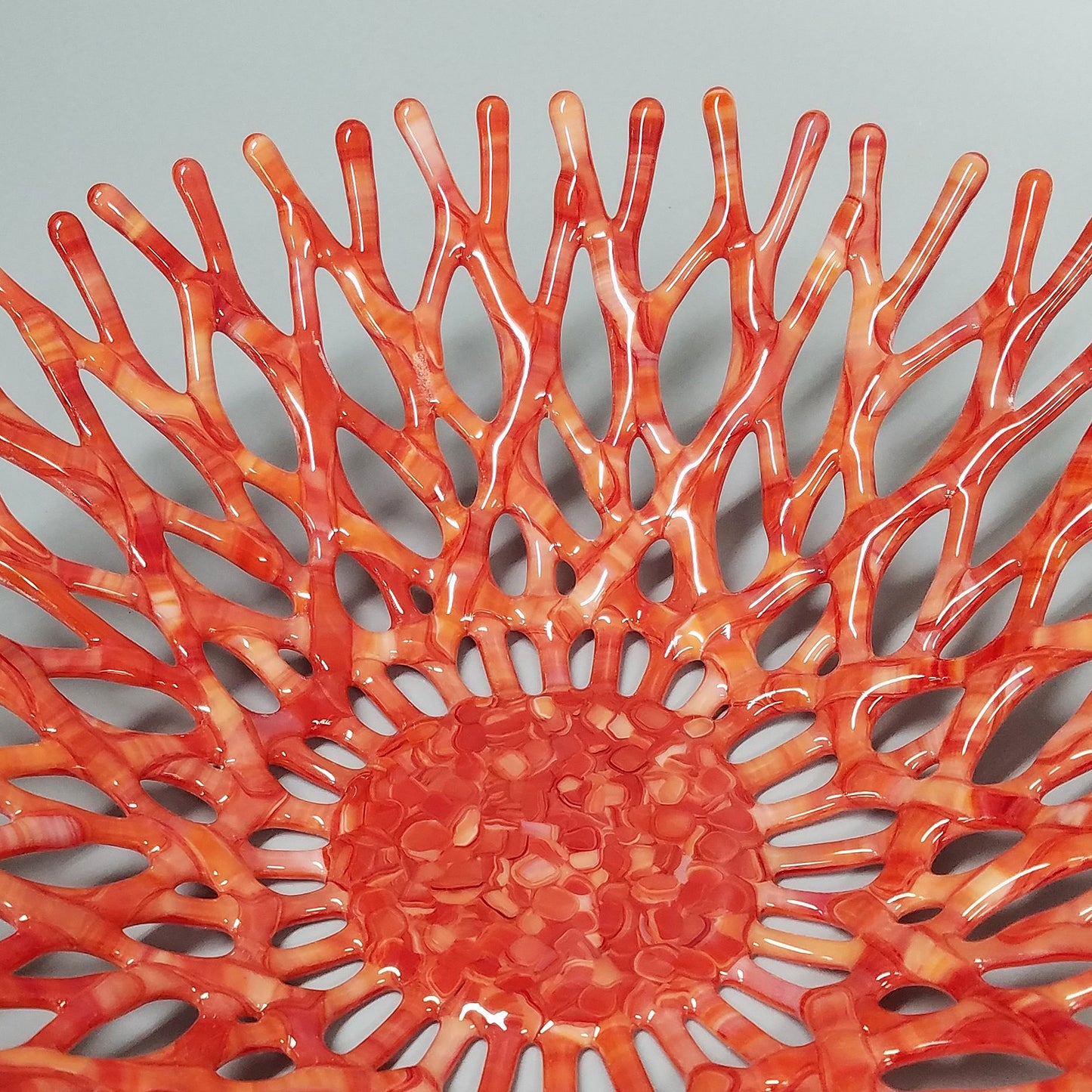 Fiery Sunset Coral Bowl in Red and Orange