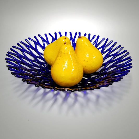 Cobalt Blue Glass Art Coral Bowl | Handcrafted | The Glass Rainbow