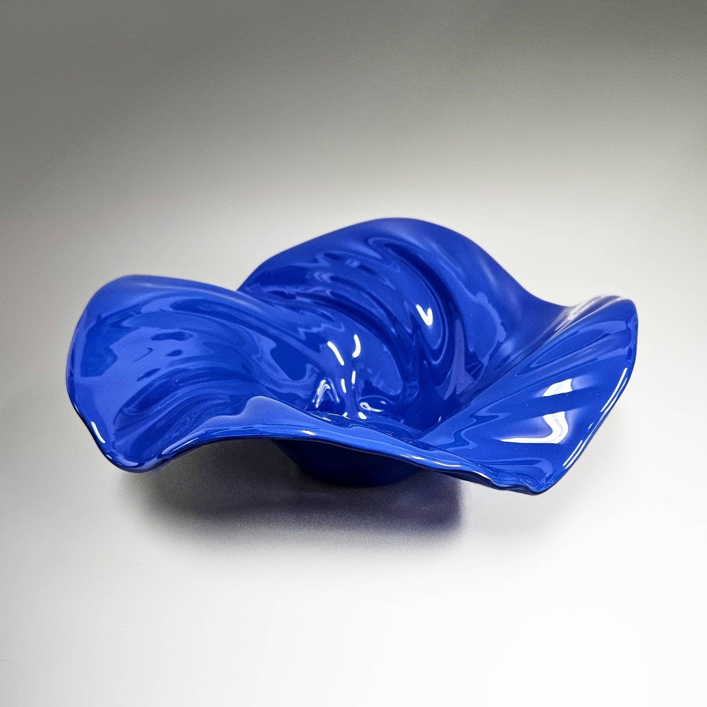 Glass Art Wave Bowl in Deep Royal Blue