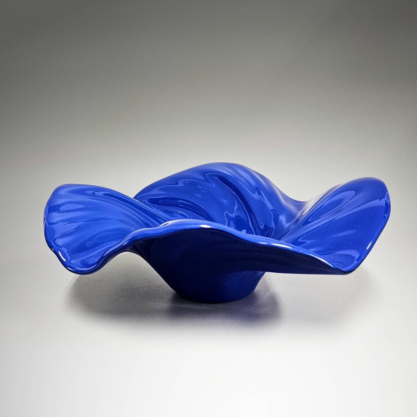 Glass Art Wave Bowl in Deep Royal Blue