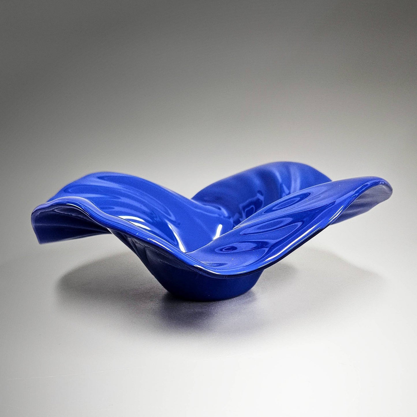 Glass Art Wave Bowl in Deep Royal Blue