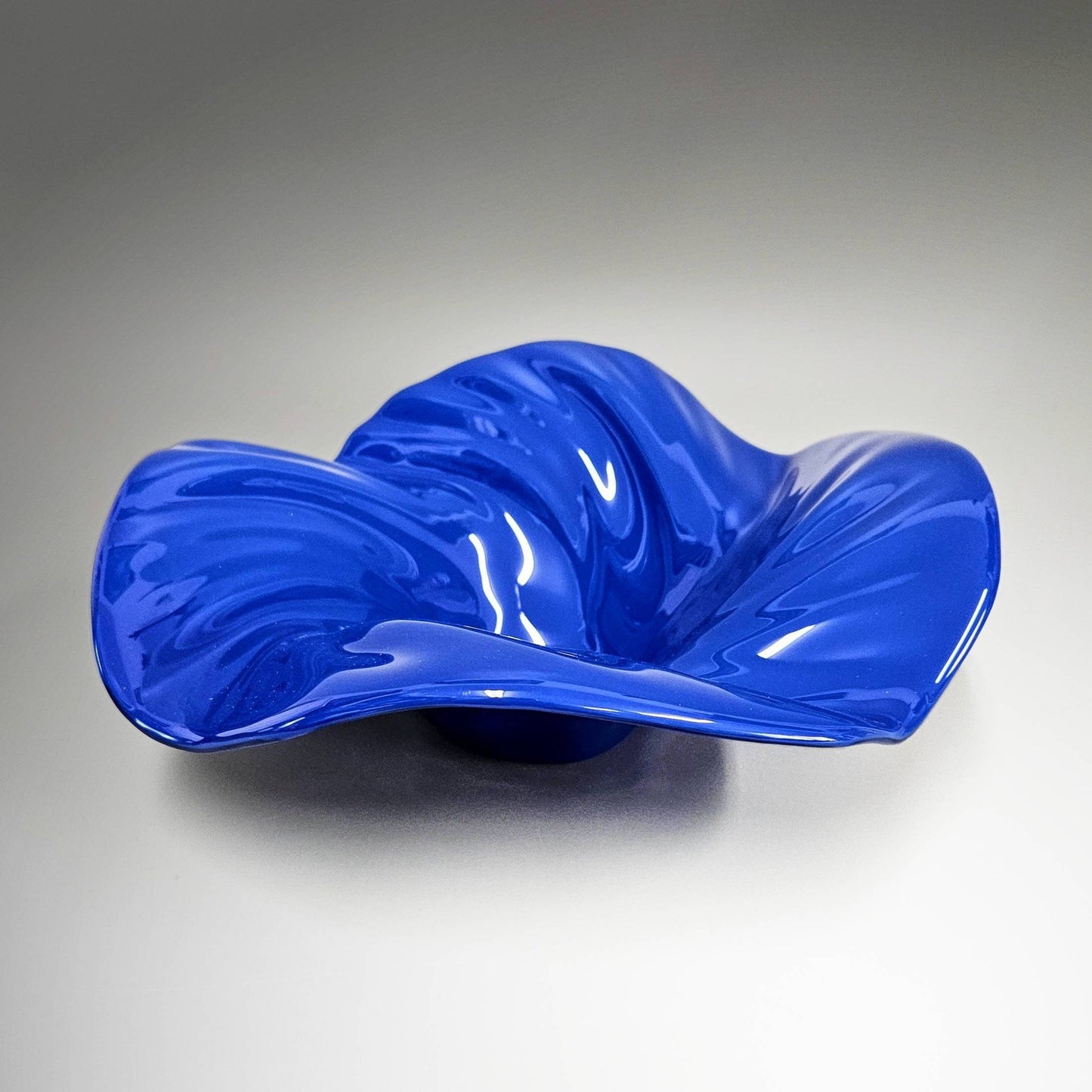 Glass Art Wave Bowl in Deep Royal Blue