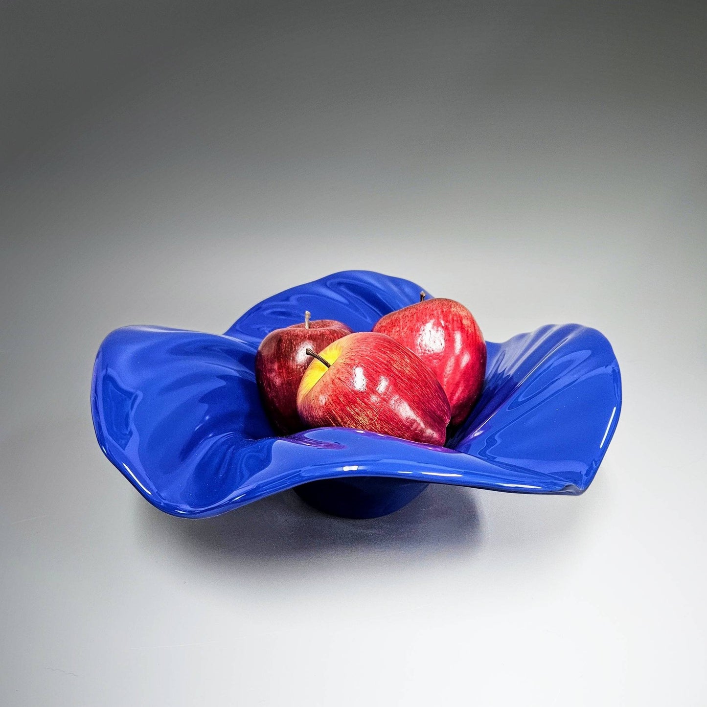 Glass Art Wave Bowl in Deep Royal Blue