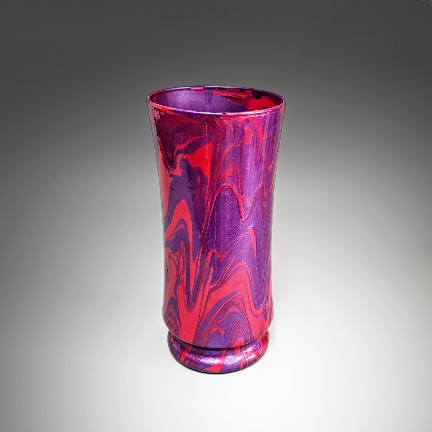 Painted Glass Vase in Purple and Rose Red | Glass Art Décor Gifts