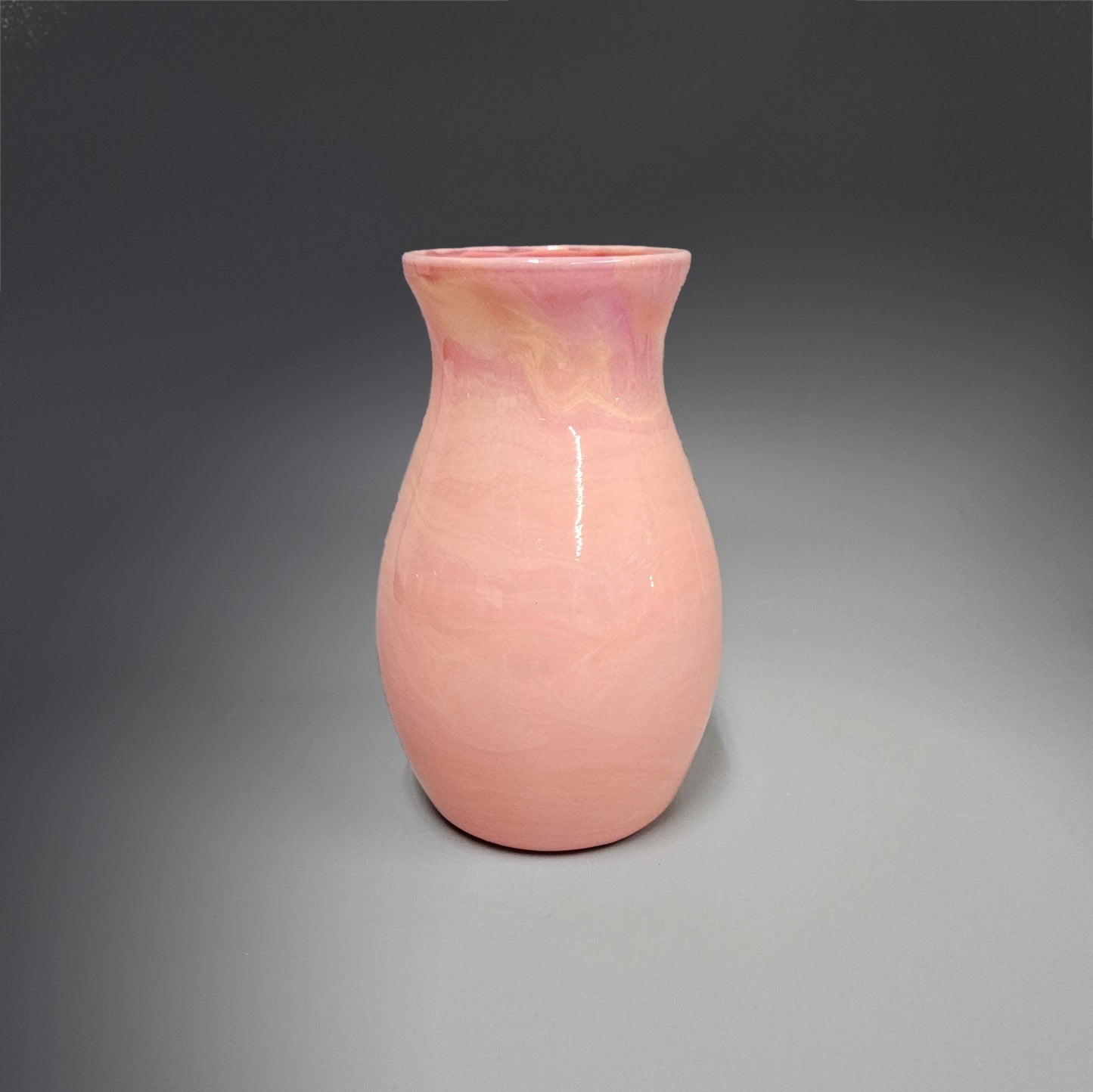 Fluid Art Painted Glass Vase in Peach Pink Yellow | Affordable Gifts