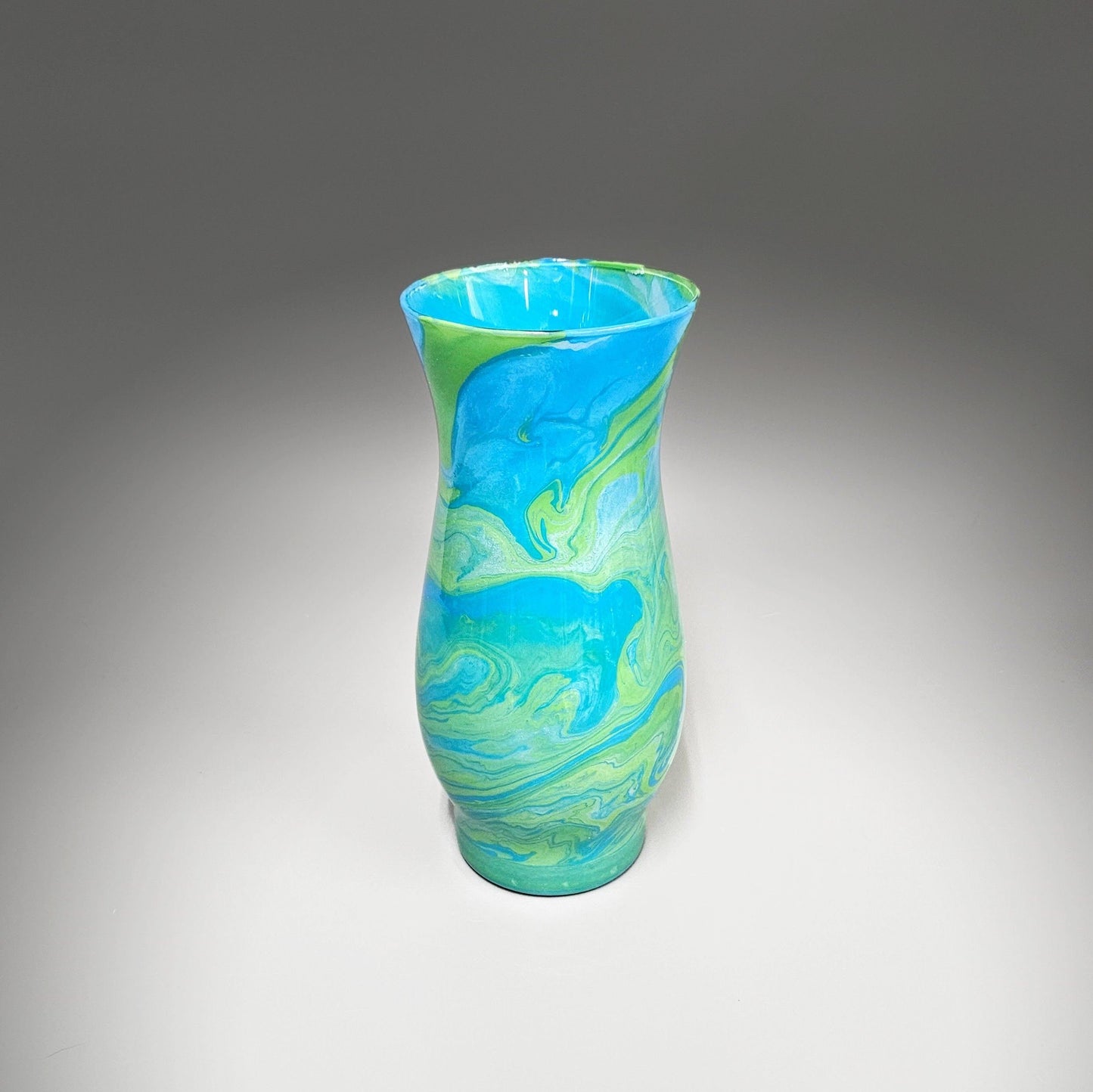 Flower Vase in Sky Blue and Bright Green