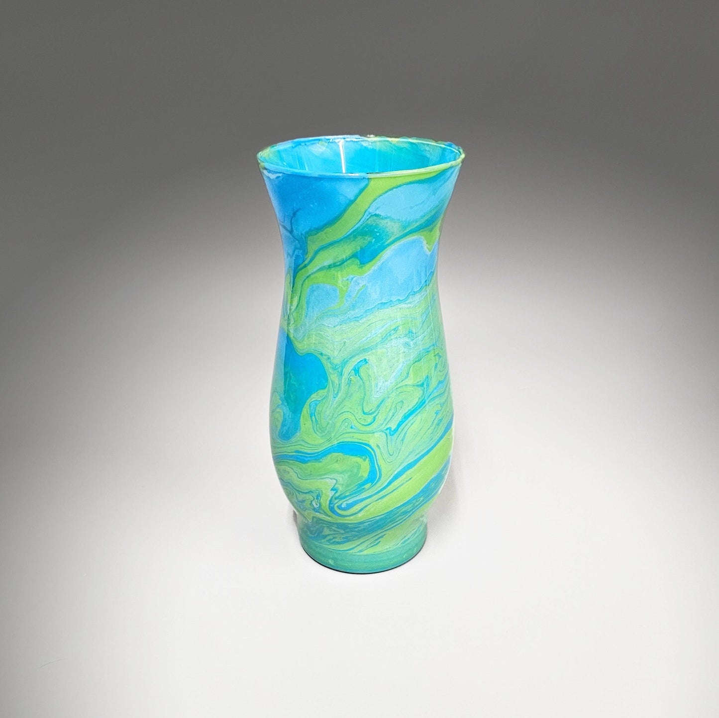 Flower Vase in Sky Blue and Bright Green