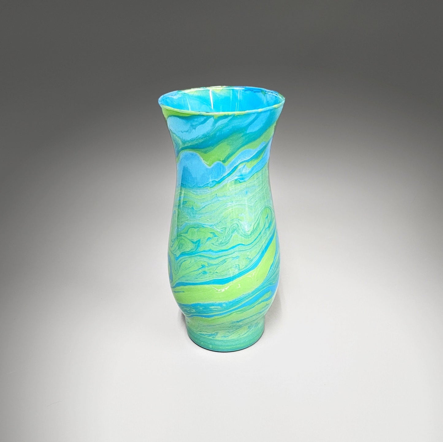Flower Vase in Sky Blue and Bright Green