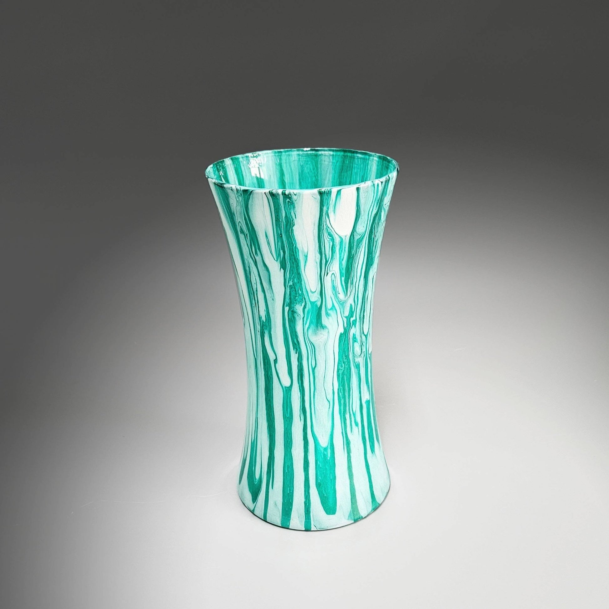 Painted Glass Vase in Green and White | Gifts That Leave Impressions