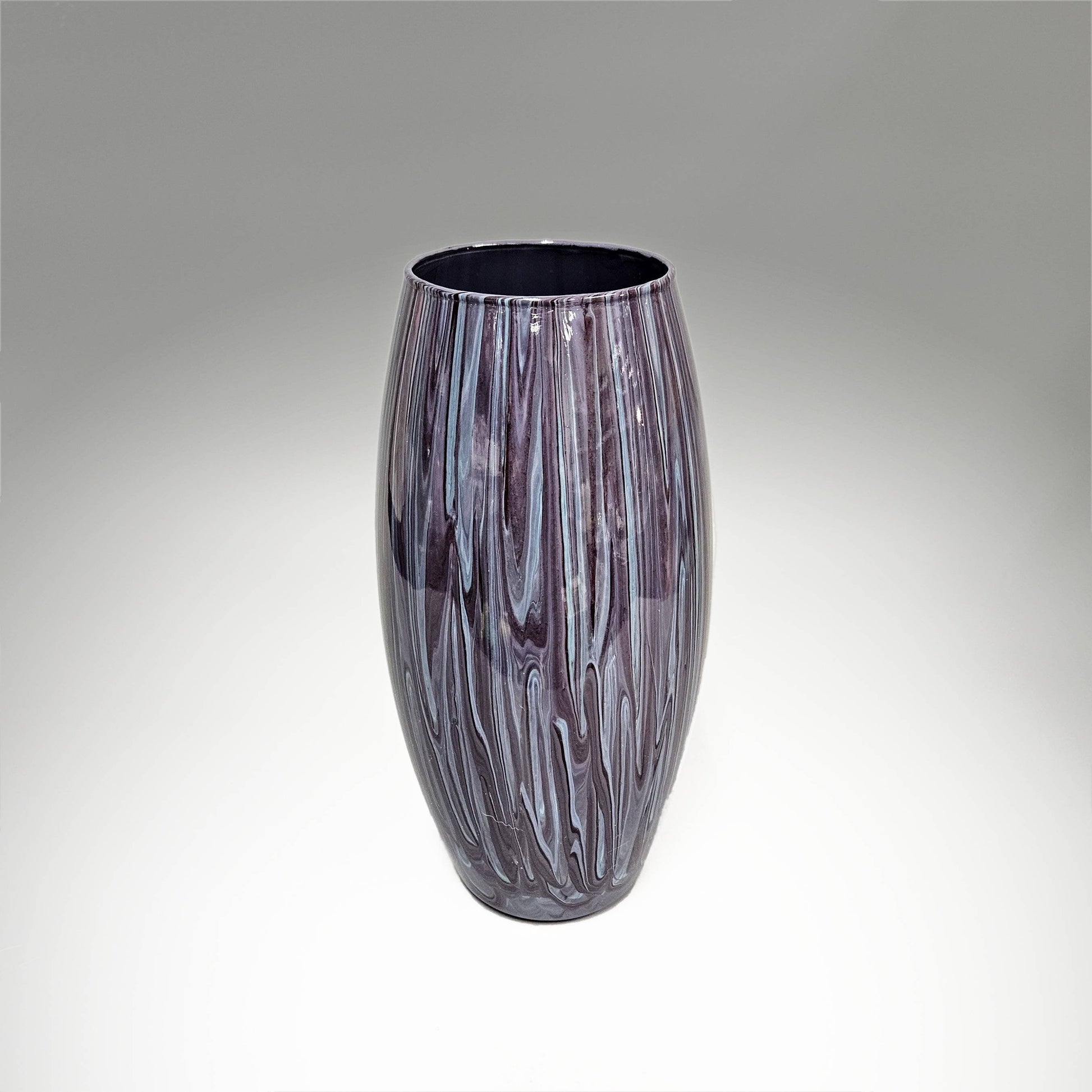 Fluid Art Vase in Black Purple Gray | Hostess Gift Ideas