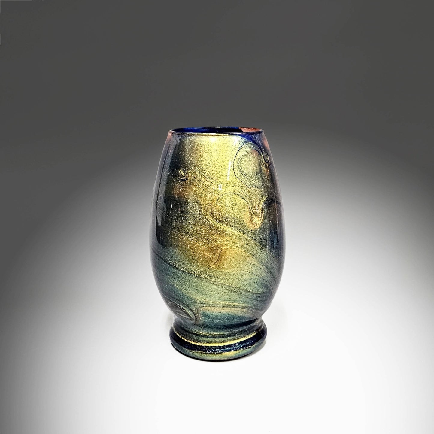 Flower Vase in Gold Blue