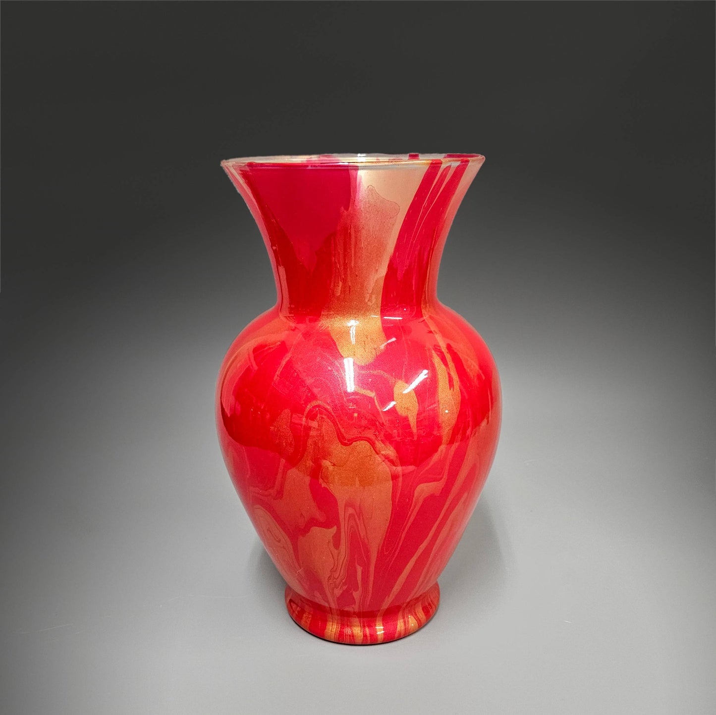 Red and Gold Centerpiece Vase