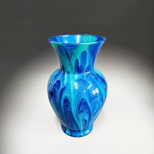 Painted Vase in Aqua Bright Blue | Unique Home Décor Gift Ideas