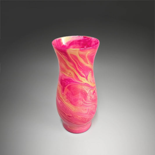 Painted Vase in Pink and Gold | Fluid Art Gifts and Home Décor