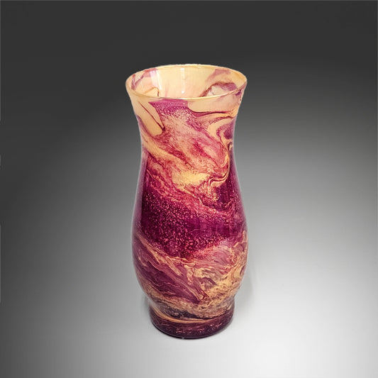 Glass Art Painted Vase in Purple and Gold | One Of A Kind Décor Gifts