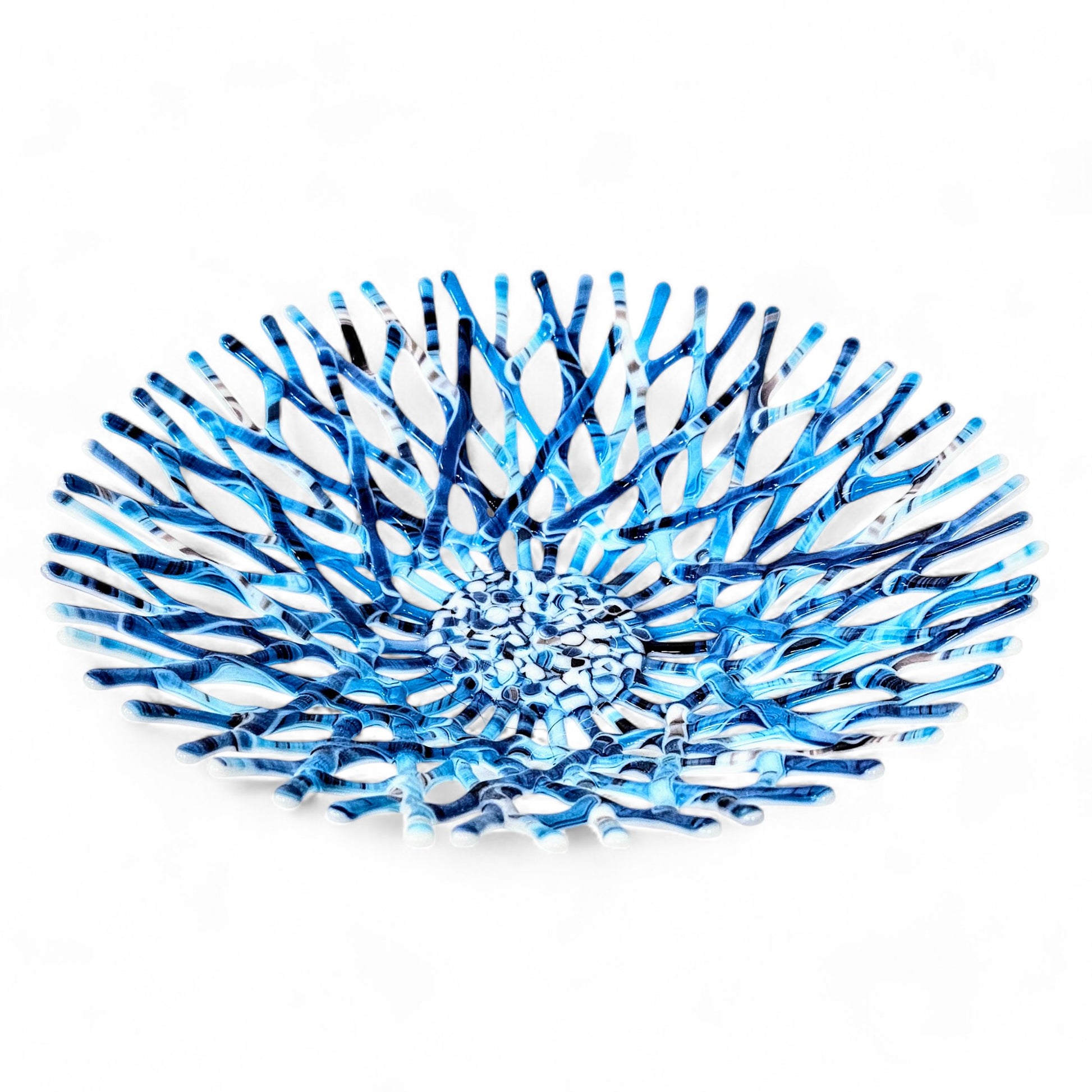 Glass Art Coral Bowl | Beach Themed Kitchen Décor