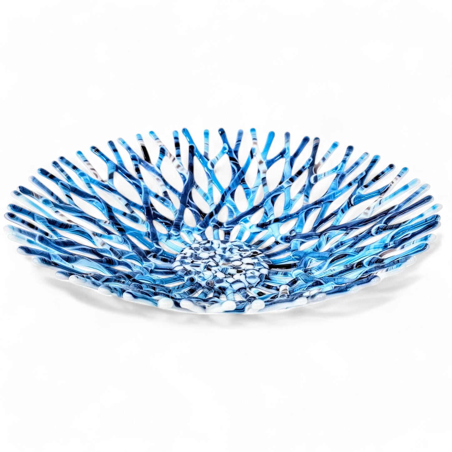 Glass Art Coral Bowl | Beach Themed Kitchen Décor