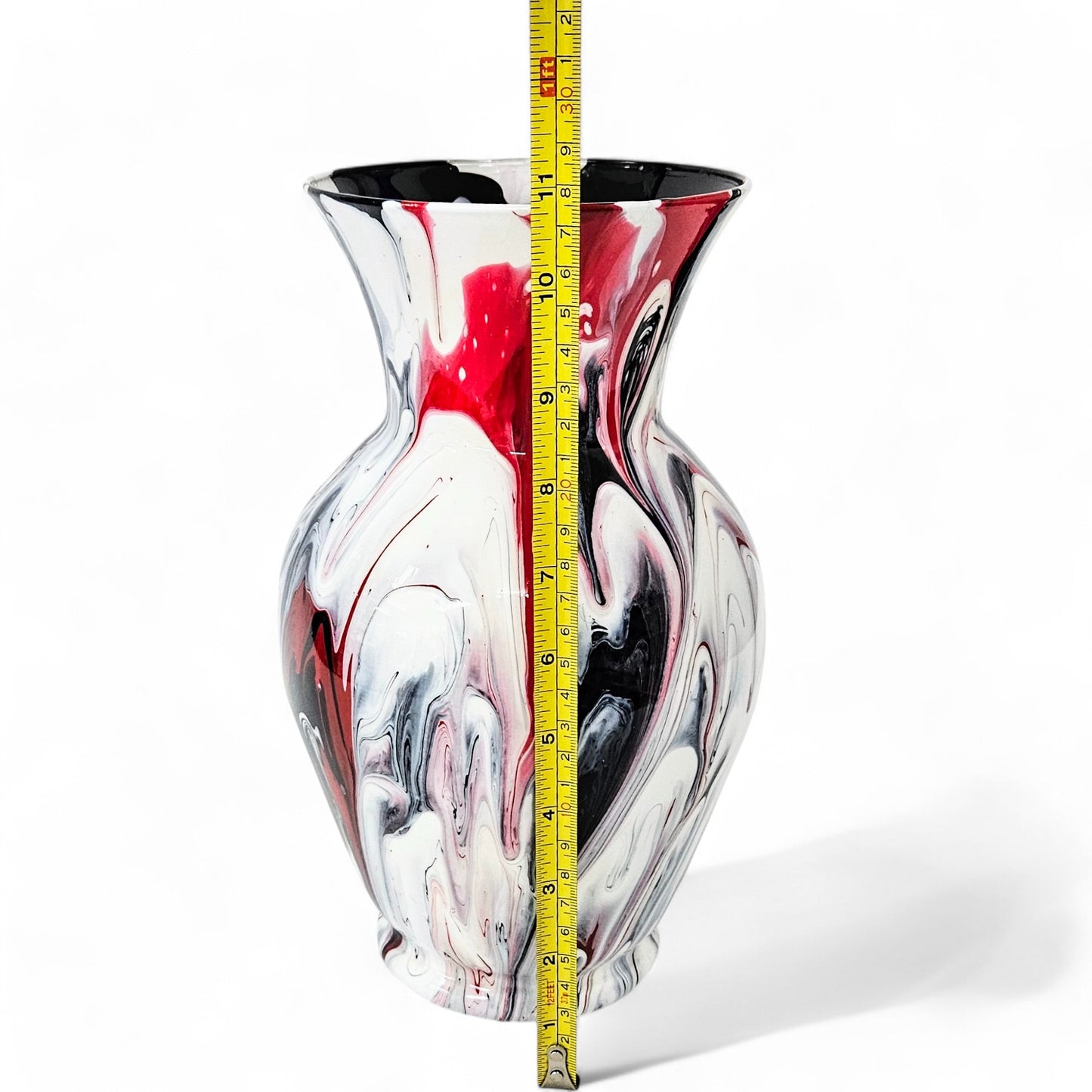 Large Vase in Red White and Black